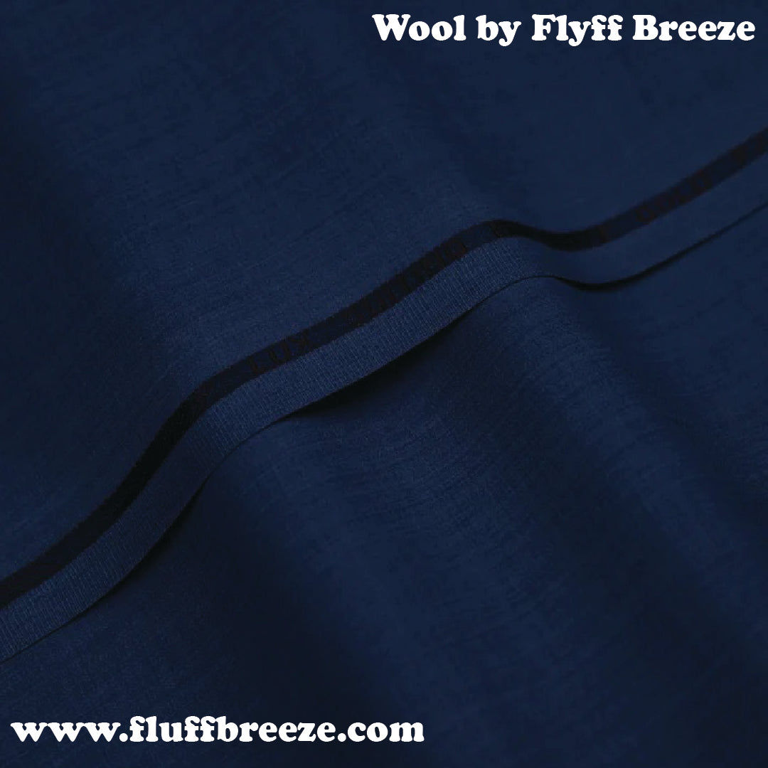 Navy Blue Plain Wool Blend, Estash Suiting Fabric