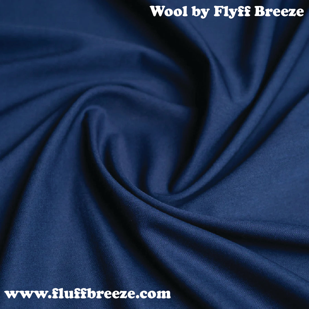 Navy Blue Plain Wool Blend, Estash Suiting Fabric